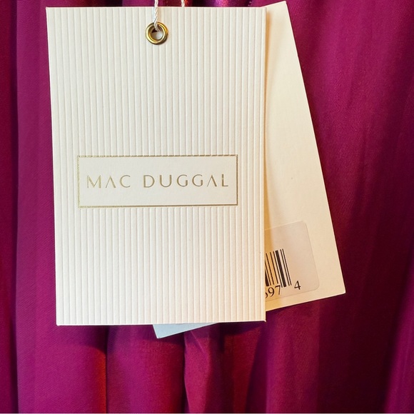 MAC DUGGAL Dress Size 2 Evening Gown NEW One Shoulder Fuchsia Purple Chiffon - Picture 14 of 15